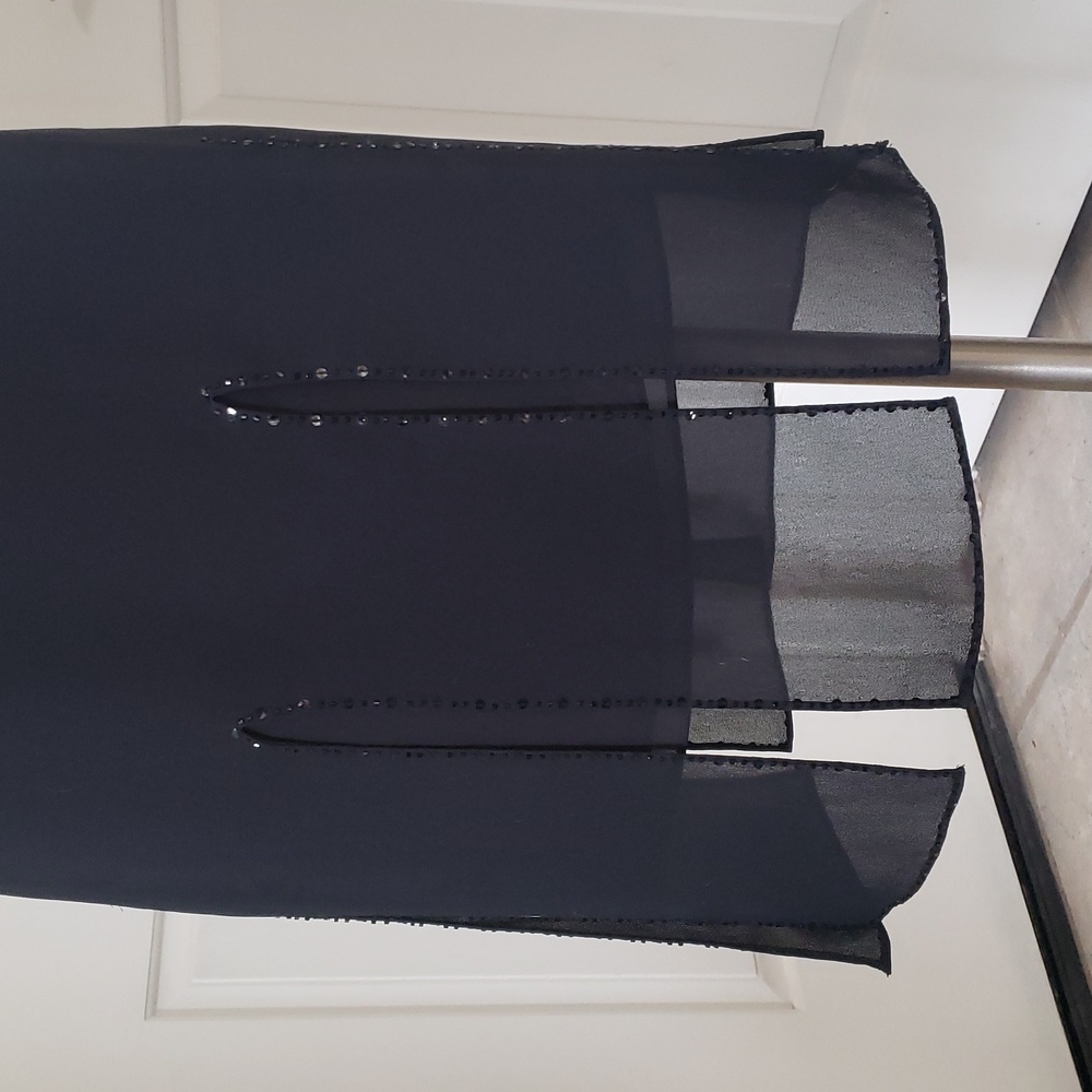 Adrianna Papell Black Sequin Car Wash Skirt 10P Petite Formal Evening Wear - Picture 9 of 11